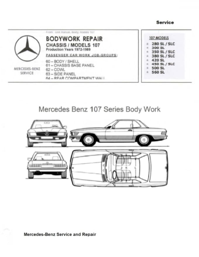 Mercedes 560sl Repair Manual