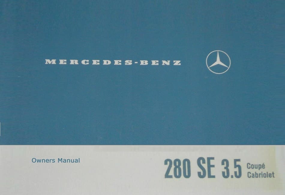 Mercedes Benz W 111 Owner/Service Manual Directory