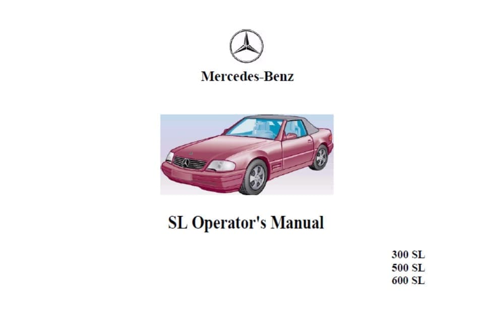 Mercedes sl 500 R 129 manual de instrucciones de 1989 manual de instrucciones 300 300-24 ba 
